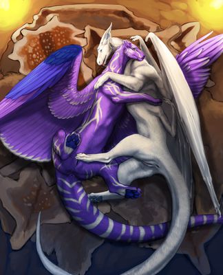 Malik and Rynthara
art by theowlette
Keywords: dragoness;female;feral;lesbian;masturbation;footjob;vagina;theowlette