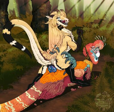 Moa and Zeno
art by theroyalfowl
Keywords: dinosaur;theropod;raptor;plumebeast;dragoness;hybrid;male;female;feral;M/F;penis;cowgirl;vaginal_penetration;bondage;theroyalfowl