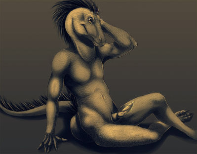 AnthroRaptor
art by thewhitefalcon
Keywords: dinosaur;theropod;raptor;deinonychus;male;anthro;solo;penis;spooge;thewhitefalcon