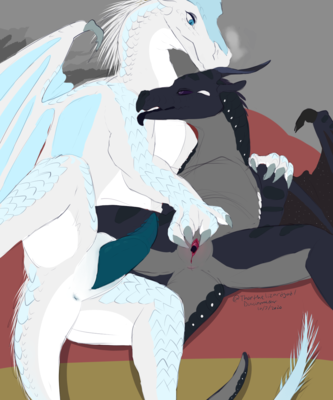 ArcticDark (Wings_of_Fire)
art by thorthelizardgod
Keywords: wings_of_fire;prince_arctic;darkstalker;icewing;nightwing;hybrid;dragon;male;feral;M/M;penis;masturbation;incest;thorthelizardgod