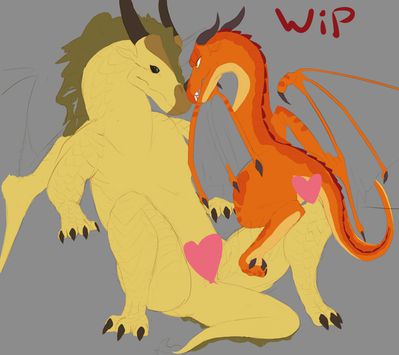 Princess_Burn and Queen_Scarlet WIP (Wings_of_Fire)
art by thorthelizardgod
Keywords: wings_of_fire;princess_burn;queen_scarlet;sandwing;skywing;dragoness;female;feral;lesbian;missionary;suggestive;thorthelizardgod