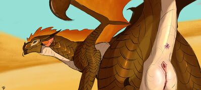 Sandwing Presenting (Wings_of_Fire)
art by titaniapalace
Keywords: wings_of_fire;sandwing;dragoness;female;feral;solo;vagina;presenting;titaniapalace