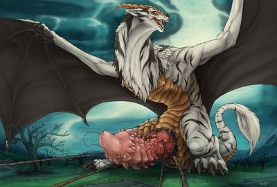 Trapping Waivern
art by tochka
Keywords: dragon;wyvern;male;feral;solo;penis;macro;bondage;spooge;tochka
