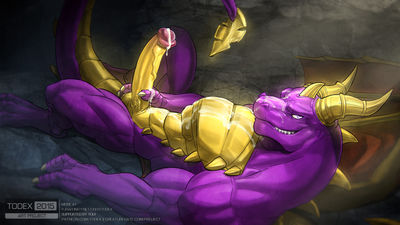 Spyro Grown Up
art by todex
Keywords: videogame;spyro_the_dragon;dragon;spyro;male;anthro;solo;penis;masturbation;spooge;todex