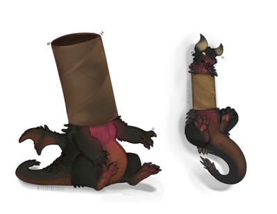 Tube of Shame
art by tojo-the-thief
Keywords: videogame;monster_hunter;dragon;nergigante;feral;solo;humor;non-adult;tojo-the-thief