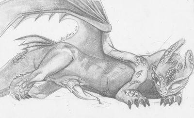 Toothless Resting
art by NightFury-Girl_21
Keywords: how_to_train_your_dragon;httyd;night_fury;toothless;dragon;male;feral;solo;penis;spooge;NightFury-Girl_21
