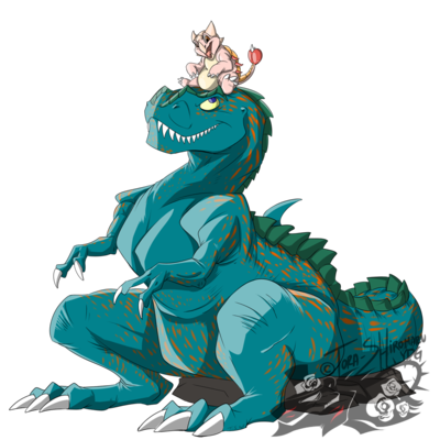 You Are Umasou
art by tora-shiromaru
Keywords: anime;you_are_umasou;dinosaur;ankylosaurus;theropod;tyrannosaurus_rex;trex;male;anthro;non-adult;tora-shiromaru