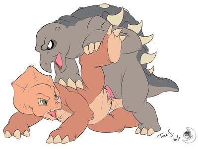 When You're Big (color)
art by tora
Keywords: cartoon;land_before_time;lbt;dinosaur;ceratopsid;triceratops;hadrosaur;nodosaurus;cera;nod;male;female;anthro;M/F;penis;from_behind;vaginal_penetration;tora