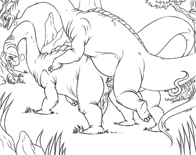 Longnecks Mating
art by tora
Keywords: cartoon;land_before_time;lbt;dinosaur;sauropod;apatosaurus;male;anthro;M/M;penis;from_behind;anal;spooge;tora