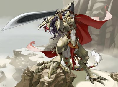 General Rain
art by trancy_mick
Keywords: sergal;female;anthro;solo;warrior;non-adult;trancymick