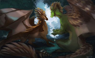 A Gift For You
art by treats
Keywords: dragon;dragoness;male;female;feral;M/F;romance;non-adult;treats