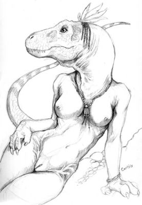 Anthro TRex
art by Sara-Palmer
Keywords: dinosaur;theropod;tyrannosaurus_rex;trex;female;anthro;breasts;solo;vagina;Sara-Palmer