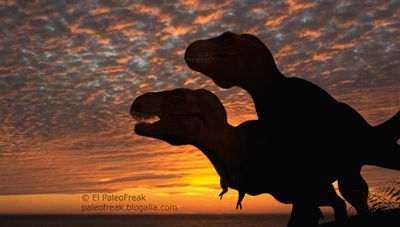 Tyrannosaurs Mating At Sunset
art by el_paleofreak
Keywords: dinosaur;theropod;tyrannosaurus_rex;trex;male;female;feral;M/F;from_behind;cgi;el_paleofreak