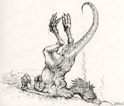 Trippin'
art by cara-mitten
Keywords: dinosaur;theropod;raptor;feral;solo;humor;non-adult;cara-mitten