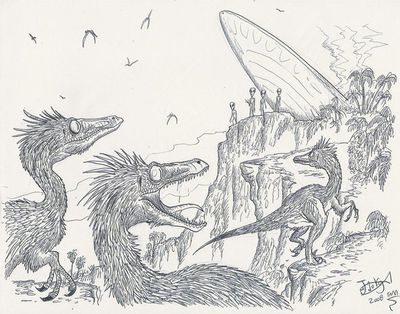 Contact
art by hodarinundu
Keywords: dinosaur;theropod;troodon;feral;alien;non-adult;hodarinundu