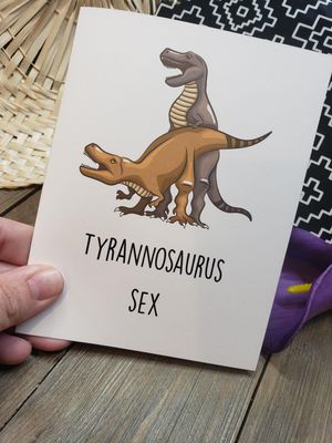 TSex Card
unknown creator
Keywords: dinosaur;theropod;tyrannosaurus_rex;trex;male;female;feral;M/F;from_behind;suggestive;humor