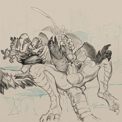 Dragonoid x Bell Gargoyle
art by daftpatriot
Keywords: videogame;dark_souls;bell_gargoyle;dragonoid;dragon;gargoyle;male;anthro;M/M;reverse_cowboy;penis;masturbation;anal;ejaculation;orgasm;spooge;daftpatriot