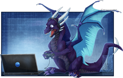 Blue Screen
art by twilightsaint
Keywords: dragon;feral;solo;humor;non-adult;twilightsaint