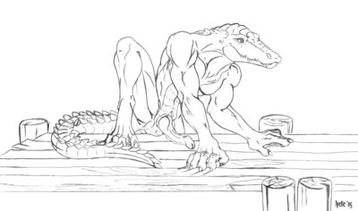 Crocodile Exposed
art by tyelleniko
Keywords: crocodilian;crocodile;male;anthro;solo;penis;tyelleniko