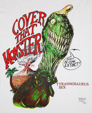 Tyrannosaurus Sex
unknown artist
Keywords: comic;dinosaur;theropod;tyrannosaurus_rex;trex;male;anthro;solo;condom;humor