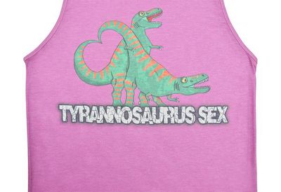 Tyrannosaurus Print Tshirt
unknown artist
Keywords: dinosaur;theropod;tyrannosaurus_rex;trex;male;female;anthro;M/F;from_behind;tshirt;humor