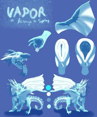 Vapor the Icewing (Wings_of_Fire)
art by universaldragon
Keywords: wings_of_fire;icewing;dragoness;female;feral;solo;vagina;spread;closeup;reference;universaldragon