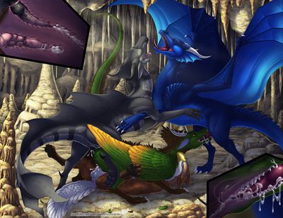 Cave Spelunking (internal)
art by valravnconcorde
Keywords: dragon;dragoness;gryphon;male;female;feral;M/F;threeway;spitroast;orgy;double_penetration;penis;from_behind;cowgirl;anal;vaginal_penetration;internal;ejaculation;orgasm;spooge;valravnconcorde