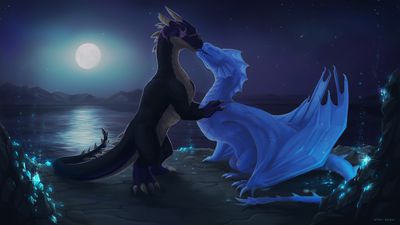 Kiss
art by vampi
Keywords: dragon;wyvern;feral;romance;non-adult;vampi