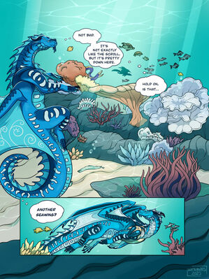 Lost Heir Redraw (Wings_of_Fire)
art by vantabats
Keywords: wings_of_fire;comic;seawing;tsunami;riptide;dragon;dragoness;male;female;feral;non-adult;vantabats