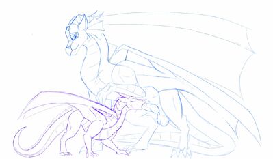 A Little Favor (Wings_of_Fire)
art by veggiepun
Keywords: wings_of_fire;rainwing;skywing;dragon;dragoness;male;female;feral;M/F;penis;oral;veggiepun