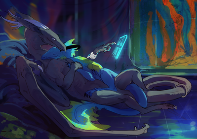 After Hours
art by velannal
Keywords: dragon;dragoness;male;female;feral;M/F;romance;non-adult;velannal