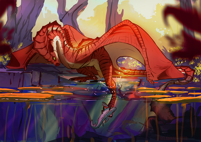 Gone Fishing
art by velannal
Keywords: dragon;wyvern;feral;solo;non-adult;velannal