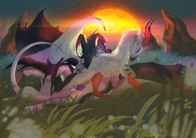 Siela and Kanapae
art by velannal
Keywords: dragon;dragoness;male;female;feral;M/F;penis;cowgirl;vaginal_penetration;velannal