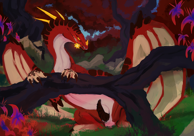 Red Drake (World of Warcraft)
art by velannal
Keywords: videogame;world_of_warcraft;dragon;male;feral;solo;penis;spooge;velannal