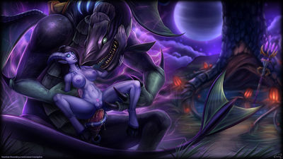 Draenei x Netherdrake
art by vempire
Keywords: videogame;world_of_warcraft;dragon;netherdrake;male;feral;draenei;female;anthro;M/F;penis;reverse_cowgirl;anal;spooge;vempire