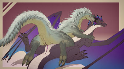 Galelai and Tobi-kadachi 
art by veoros
Keywords: videogame;monster_hunter;dragoness;tobi-kadachi;female;feral;lesbian;missionary;vagina;masturbation;spooge;veoros