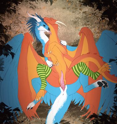 Reaver and Mystic
art by veoros
Keywords: dragon;dragoness;male;female;feral;M/F;penis;reverse_cowgirl;masturbation;suggestive;veoros
