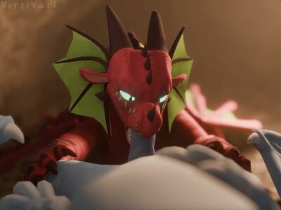 Prismatic Oral (Wings_of_Fire)
art by VertiVari
Keywords: wings_of_fire;rainwing;icewing;dragon;dragoness;male;female;feral;M/F;penis;oral;cgi;VertiVari