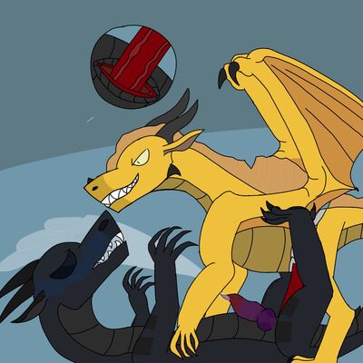 Nightwing and Sandwing (Wings_of_Fire)
art by very_blue_rainwing
Keywords: wings_of_fire;nightwing;sandwing;dragon;dragoness;male;female;herm;M/F;penis;missionary;vaginal_penetration;closeup;very_blue_rainwing