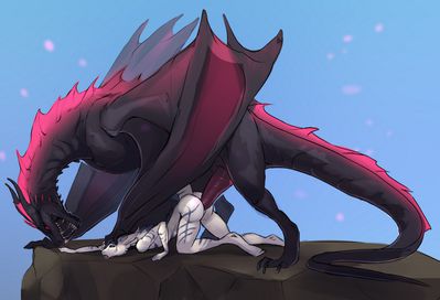 Mounted By Drogon
art by viga
Keywords: game_of_thrones;dragon;dragoness;wyvern;drogon;male;female;herm;feral;anthro;M/F;penis;from_behind;vaginal_penetration;macro;viga