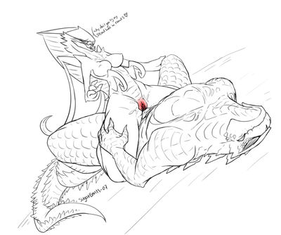 MUTO and Godzila Having Sex
art by vipery-07
Keywords: godzilla;gojira;kaiju;muto;male;female;anthro;breasts;M/F;penis;cowgirl;vaginal_penetration;spooge;vipery-07