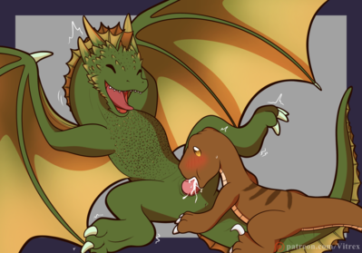 Rhaegal and Rico
art by vitrex
Keywords: game_of_thrones;rhaegal;dragon;wyvern;dinosaur;theropod;raptor;male;feral;anthro;M/M;penis;oral;spooge;vitrex