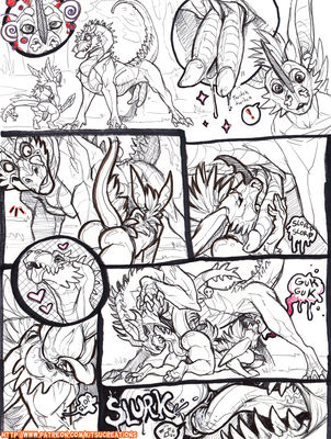 Cave Airu 2
art by volvo
Keywords: comic;dinosaur;theropod;male;feral;furry;hybrid;female;anthro;breasts;M/F;penis;hemipenis;oral;vagina;69;spooge;closeup;volvo