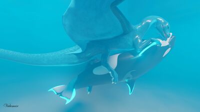 Dominating His Orca
art by vulumar
Keywords: dragon;furry;cetacean;orca;male;female;feral;M/F;penis;missionary;vaginal_penetration;cgi;vulumar