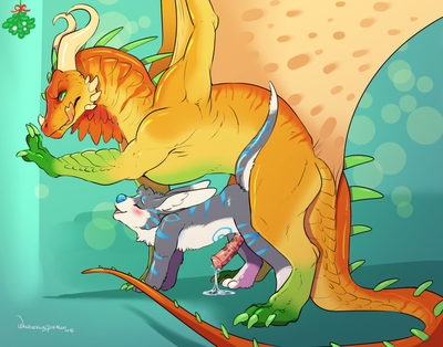 Serrow and Mango
art by wanderlustdragon
Keywords: dragon;furry;hybrid;male;feral;anthro;M/M;penis;from_behind;anal;spooge;wanderlustdragon