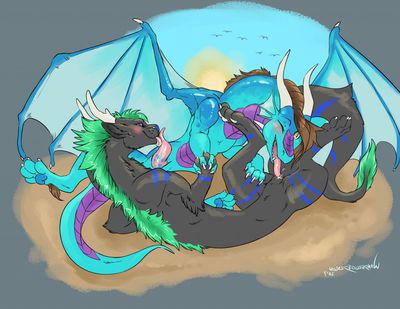 Sex on the Beach
art by wanderlustdragon
Keywords: eastern_dragon;dragon;dragoness;male;female;feral;M/F;penis;vagina;oral;69;vaginal_penetration;spooge;beach;wanderlustdragon