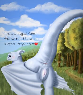 Magical Forest
art by ward0r
Keywords: how_to_train_your_dragon;httyd;night_fury;nubless;dragoness;female;feral;solo;vagina;presenting;spooge;ward0r