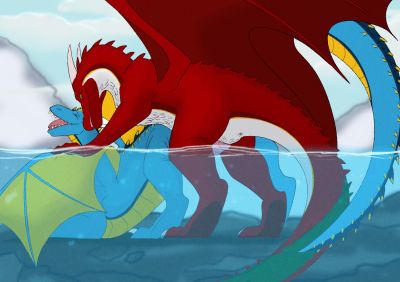 Aquatic Mating
art by ~warden~
Keywords: dragon;dragoness;male;female;feral;M/F;penis;from_behind;suggestive;~warden~
