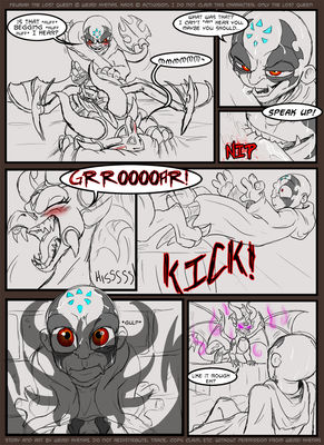 Kaos Surprise 3
art by weirdhyenas
Keywords: comic;beast;videogame;skylanders;dragoness;cynder;female;anthro;human;man;male;M/F;from_behind;weirdhyenas