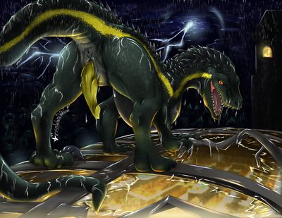 Male Indoraptor
art by weisswinddragon
Keywords: jurassic_world;dinosaur;theropod;raptor;indoraptor;male;feral;solo;penis;weisswinddragon